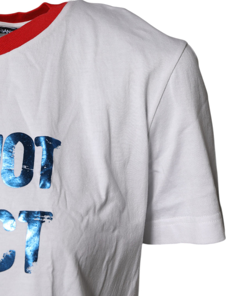 T-shirt en coton blanc à imprimé graphique Dolce & Gabbana