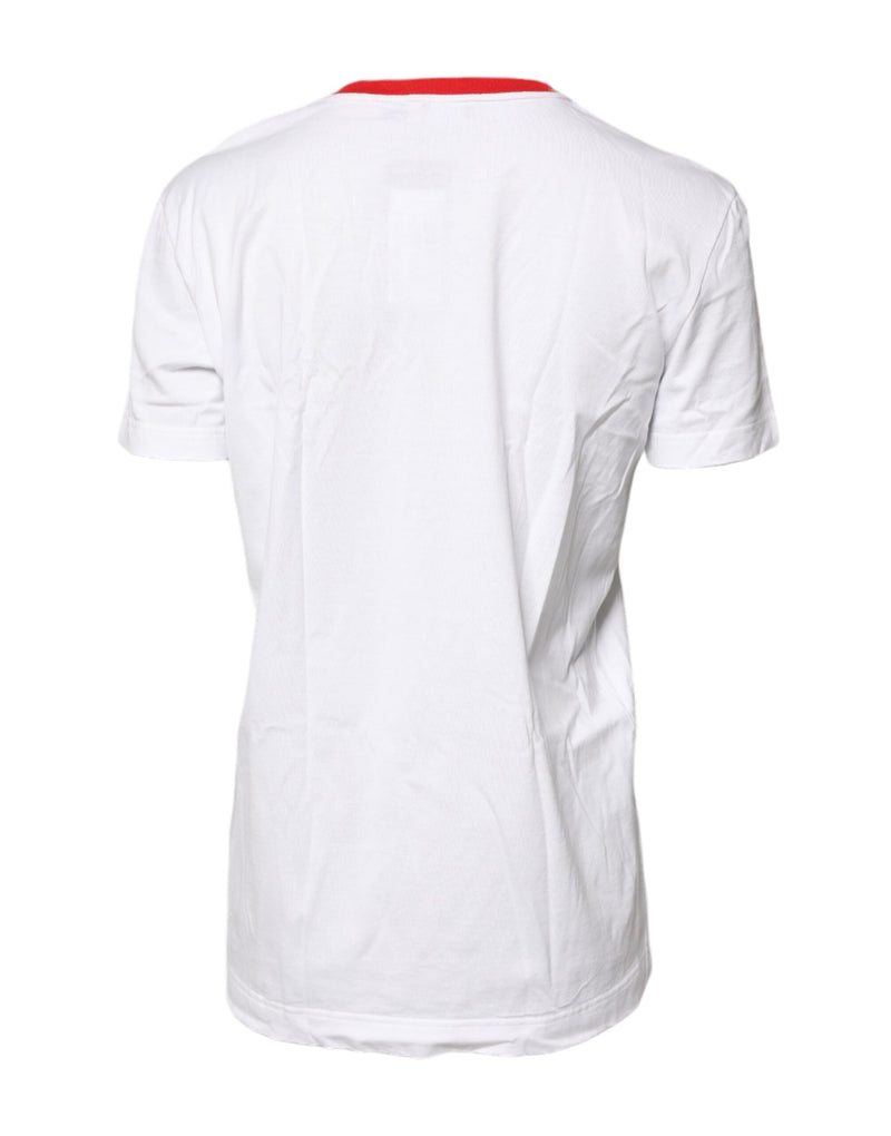 T-shirt en coton blanc à imprimé graphique Dolce & Gabbana
