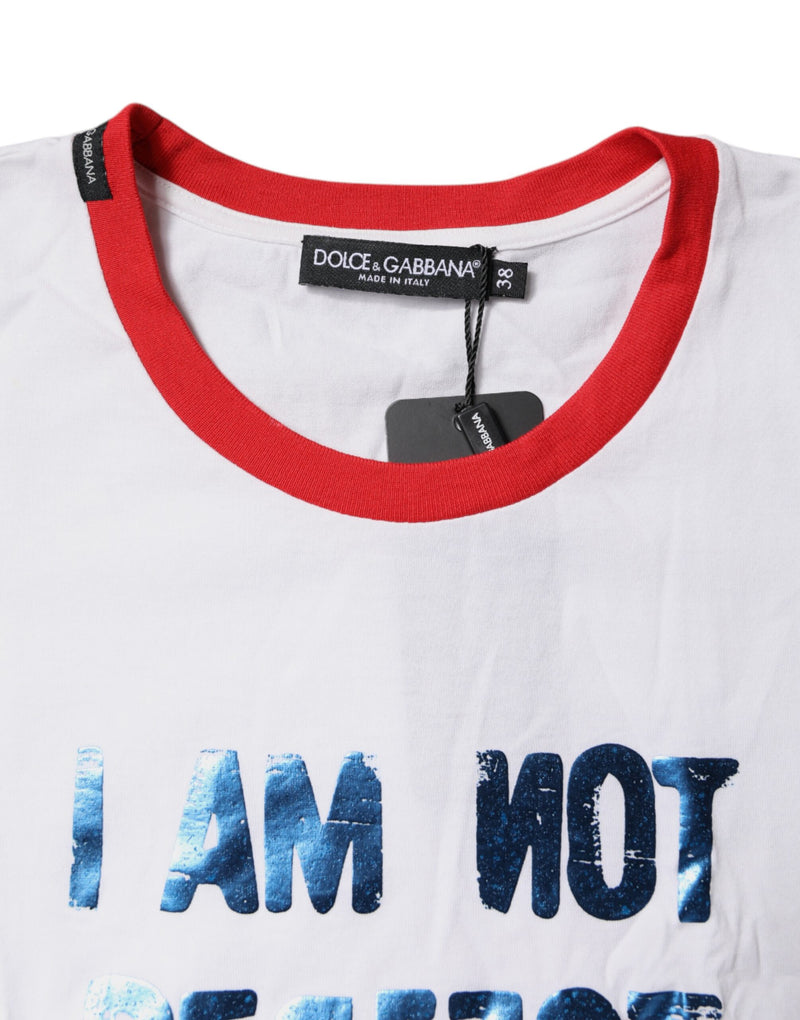 T-shirt en coton blanc à imprimé graphique Dolce & Gabbana
