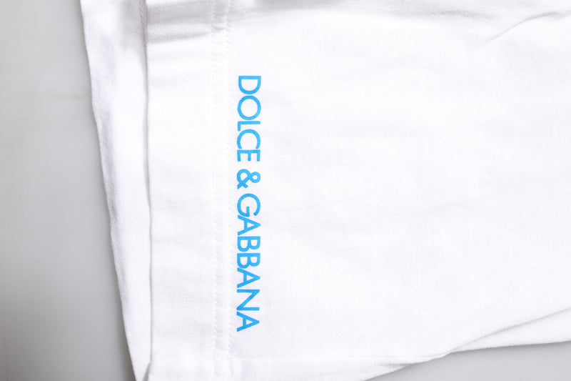 T-shirt en coton blanc à imprimé graphique Dolce & Gabbana