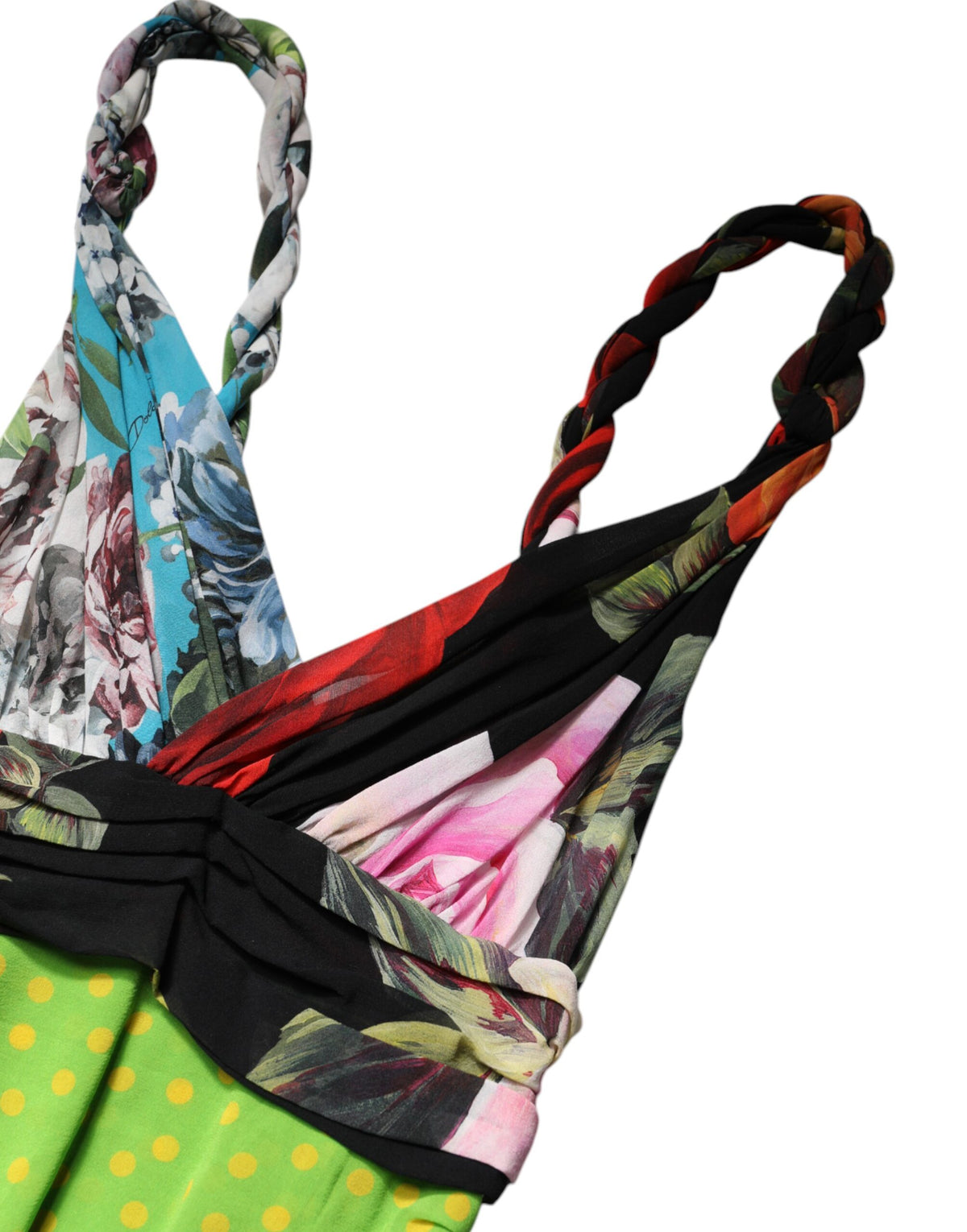 Robe Mini Fittée Patchwork Floral Multicolore Dolce & Gabbana