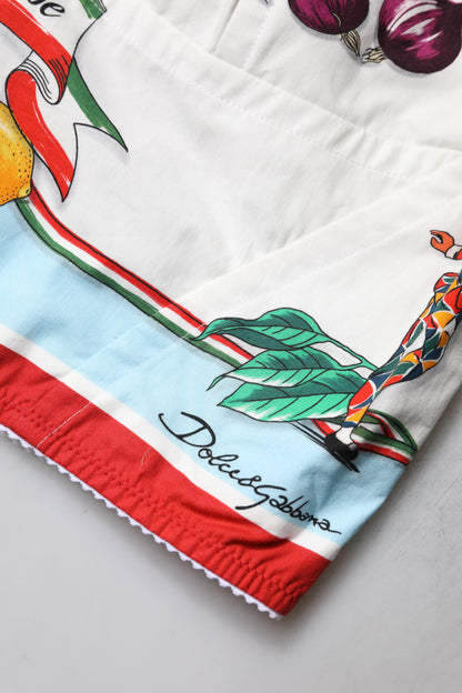 Top court à imprimé de légumes blanc et en forme de cœur de Dolce & Gabbana