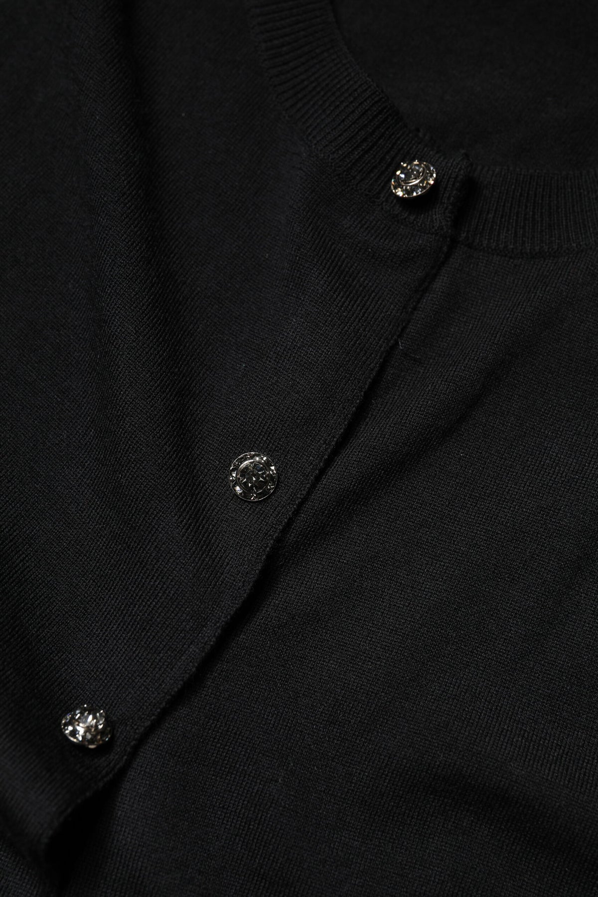 Dolce & Gabbana Blouse Noire à Manches Courtes avec Boutons