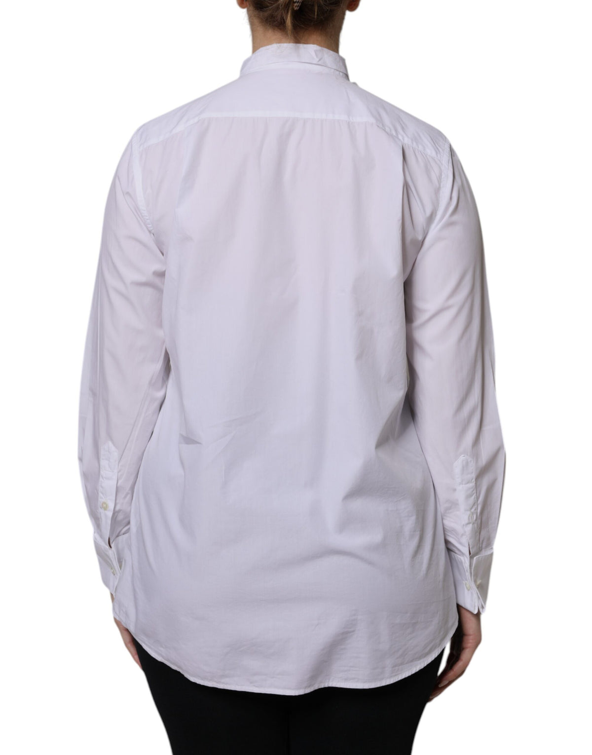 Dolce & Gabbana Blouse Longue à Col Ascot Blanc