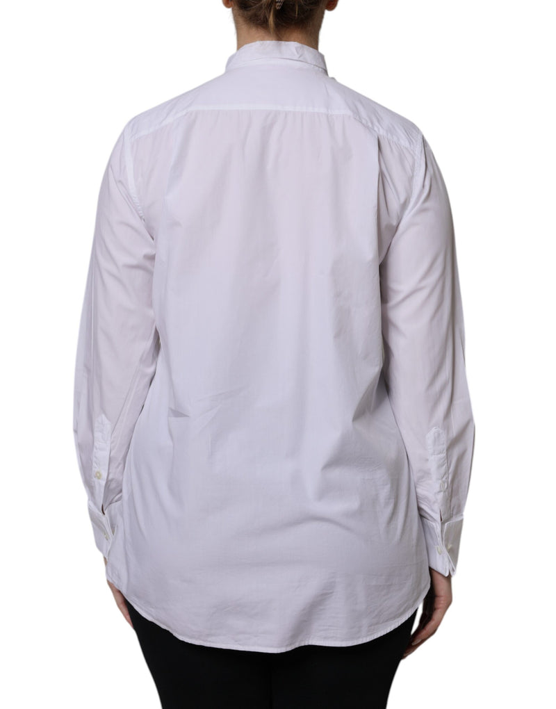Dolce & Gabbana Blouse Longue à Col Ascot Blanc