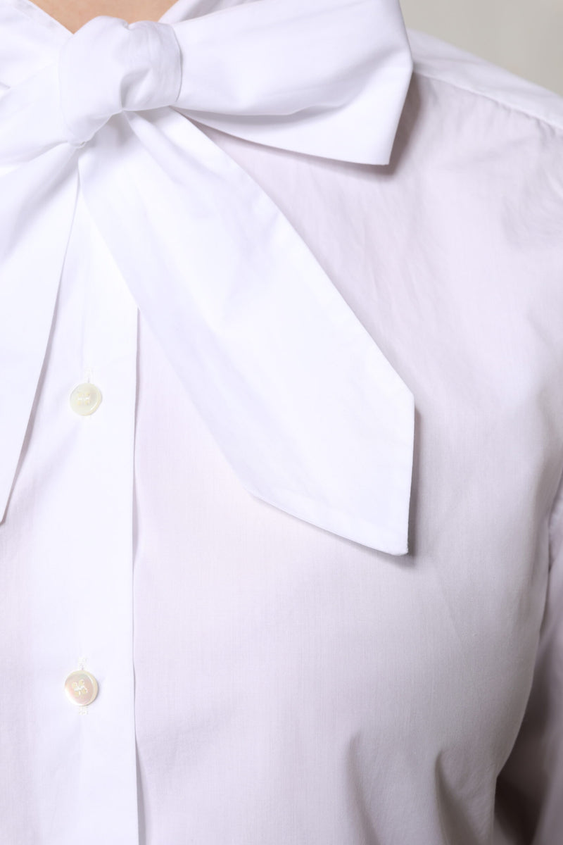 Dolce & Gabbana Blouse Longue à Col Ascot Blanc