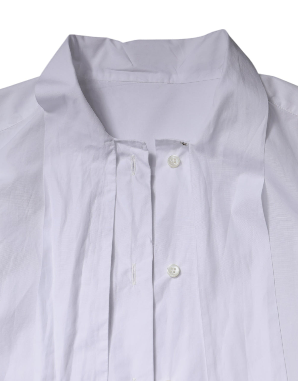 Dolce & Gabbana Blouse Longue à Col Ascot Blanc