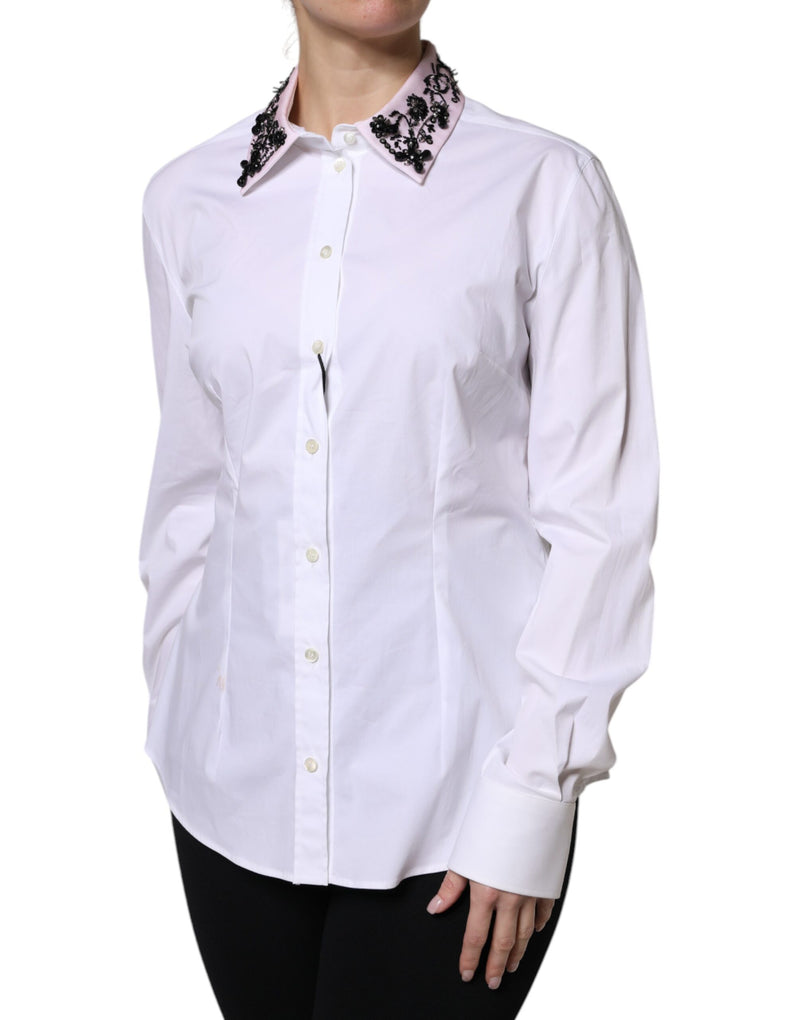 Dolce & Gabbana Chemise Blanche Col Embelli