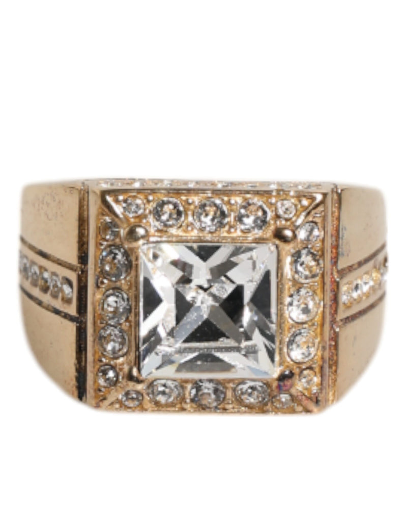Bague Dolce & Gabbana en argent sterling 925 doré avec cristaux