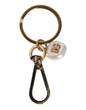 Porte-clés Dolce & Gabbana Chic en laiton doré avec breloque lettre en fausses perles