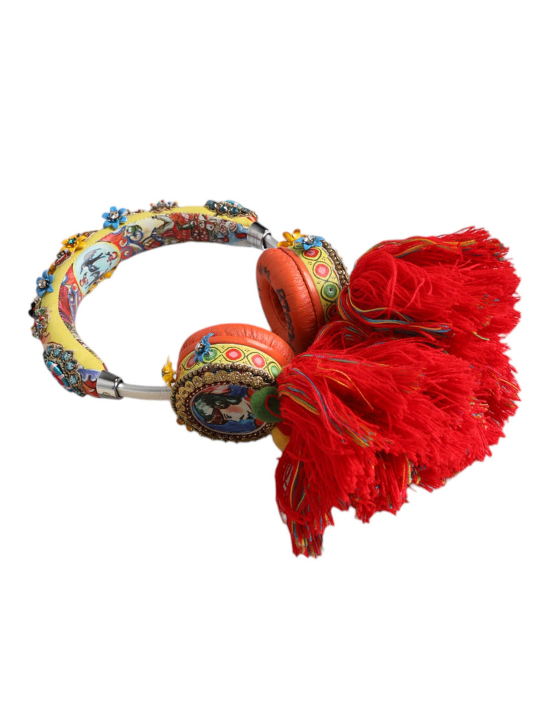 Dolce & Gabbana Multicolor Whimsical Tasseled Crystal Headset