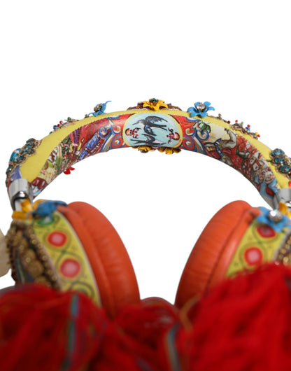 Casque audio Dolce & Gabbana multicolore à pampilles et cristaux fantaisie