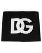 Dolce &amp; Gabbana Zwarte Kasjmier DG Logo Vierkante Zakdoek Sjaal
