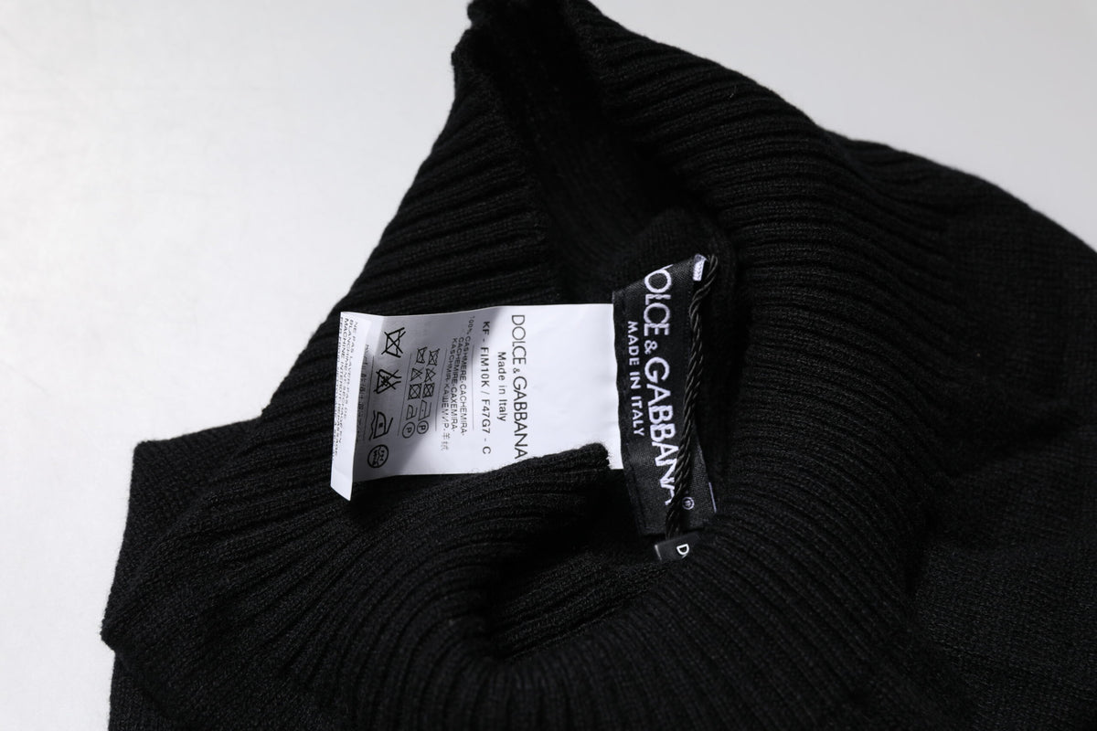 Foulard cache-cou en cachemire noir Dolce &amp; Gabbana