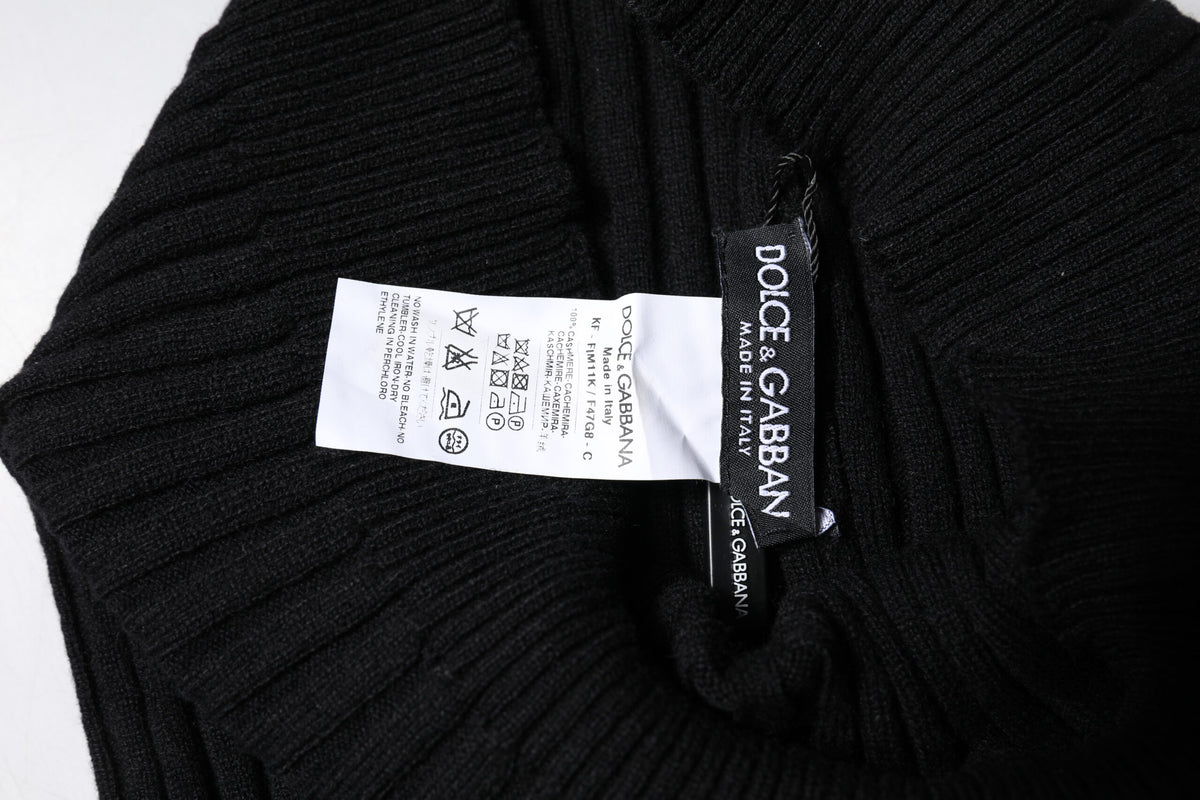 Foulard cache-cou en cachemire noir Dolce &amp; Gabbana