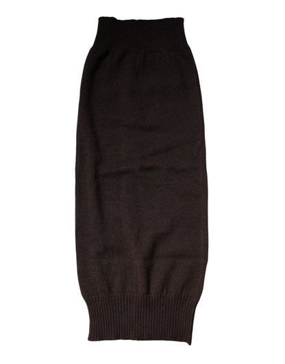Foulard cache-cou en cachemire marron Dolce &amp; Gabbana