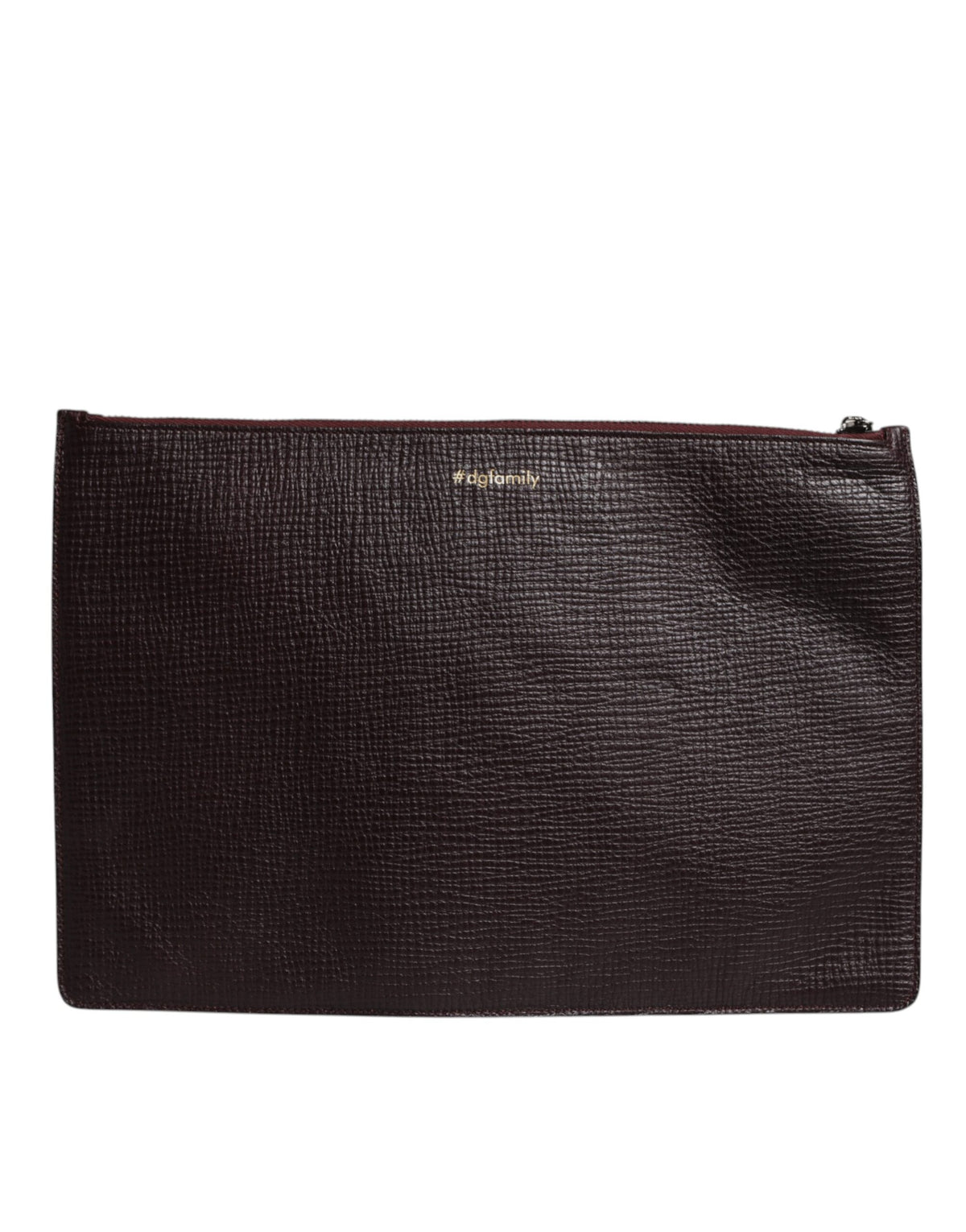 Pochette pour homme Dolce & Gabbana en cuir marron #DGFAMILY ornée