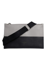 Sac bandoulière Dolce & Gabbana en cuir noir et blanc avec logo en relief
