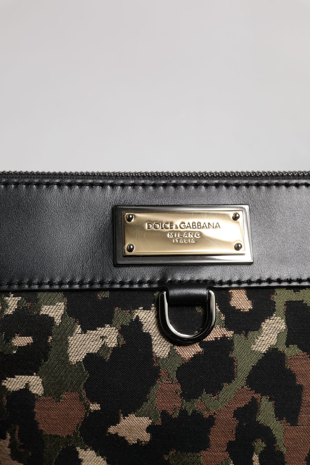 Sac pochette Dolce & Gabbana à imprimé léopard multicolore et logo