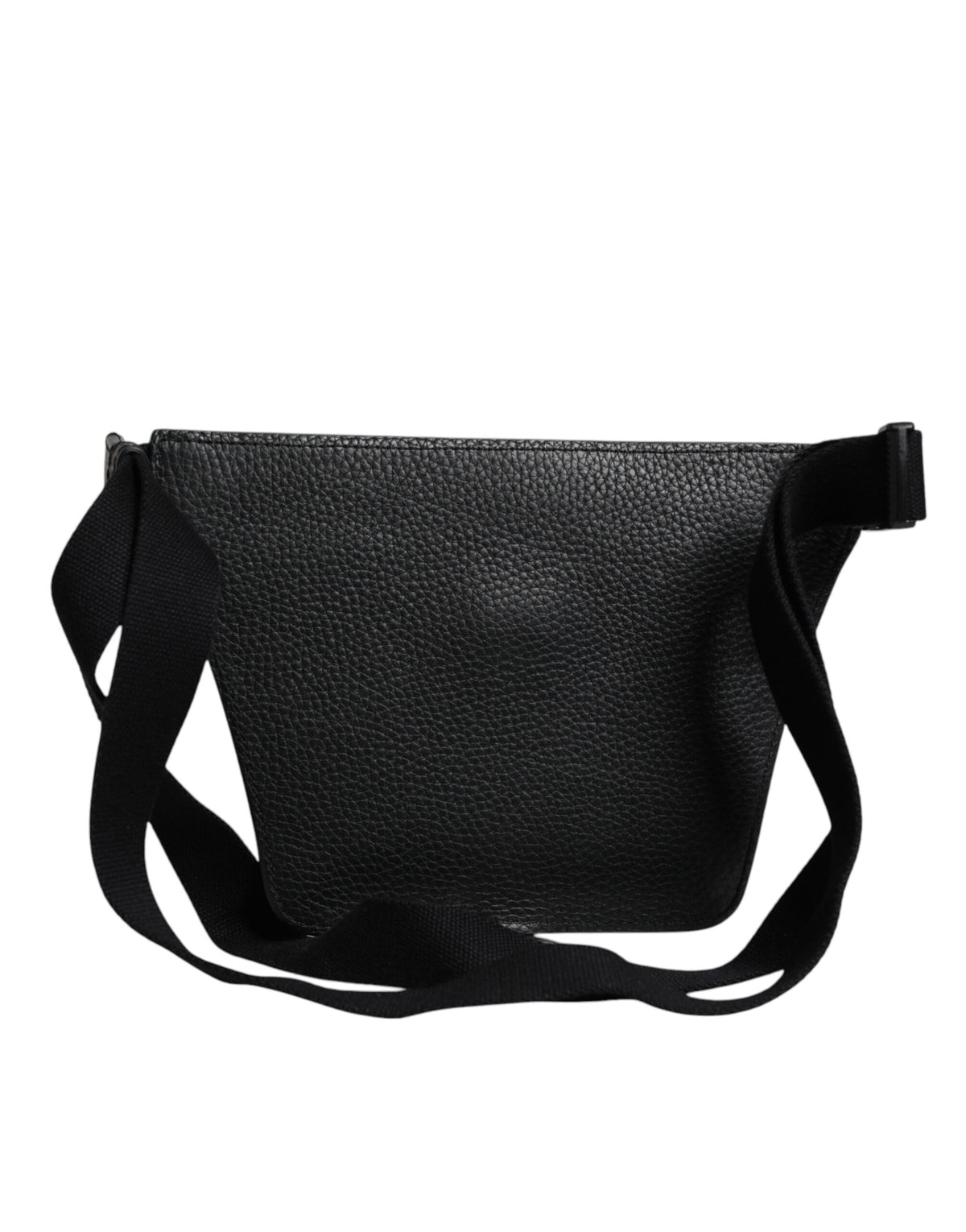 Sac banane Dolce & Gabbana en cuir de veau noir avec plaque logo pour homme