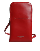 Sac à bandoulière en cuir rouge Dolce & Gabbana pour téléphone
