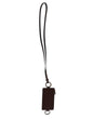 Portefeuille porte-cartes Dolce &amp; Gabbana en cuir de veau marron avec cordon et logo