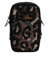Sac à bandoulière Dolce & Gabbana en jacquard léopard multicolore avec logo et plaque