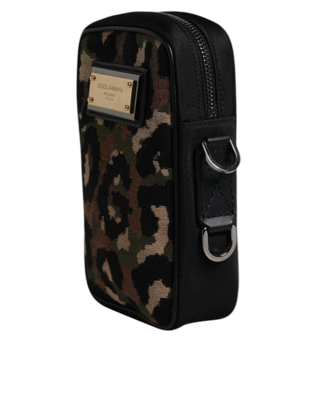 Sac à bandoulière Dolce & Gabbana en jacquard léopard multicolore avec logo et plaque