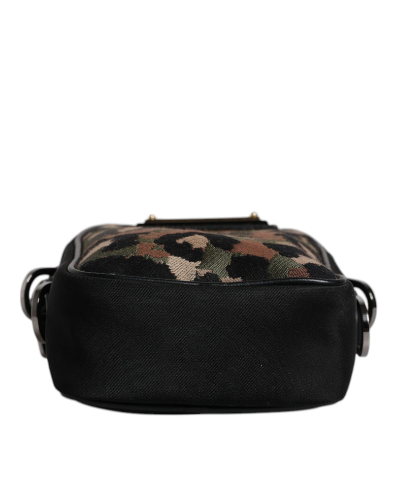 Sac à bandoulière Dolce & Gabbana en jacquard léopard multicolore avec logo et plaque