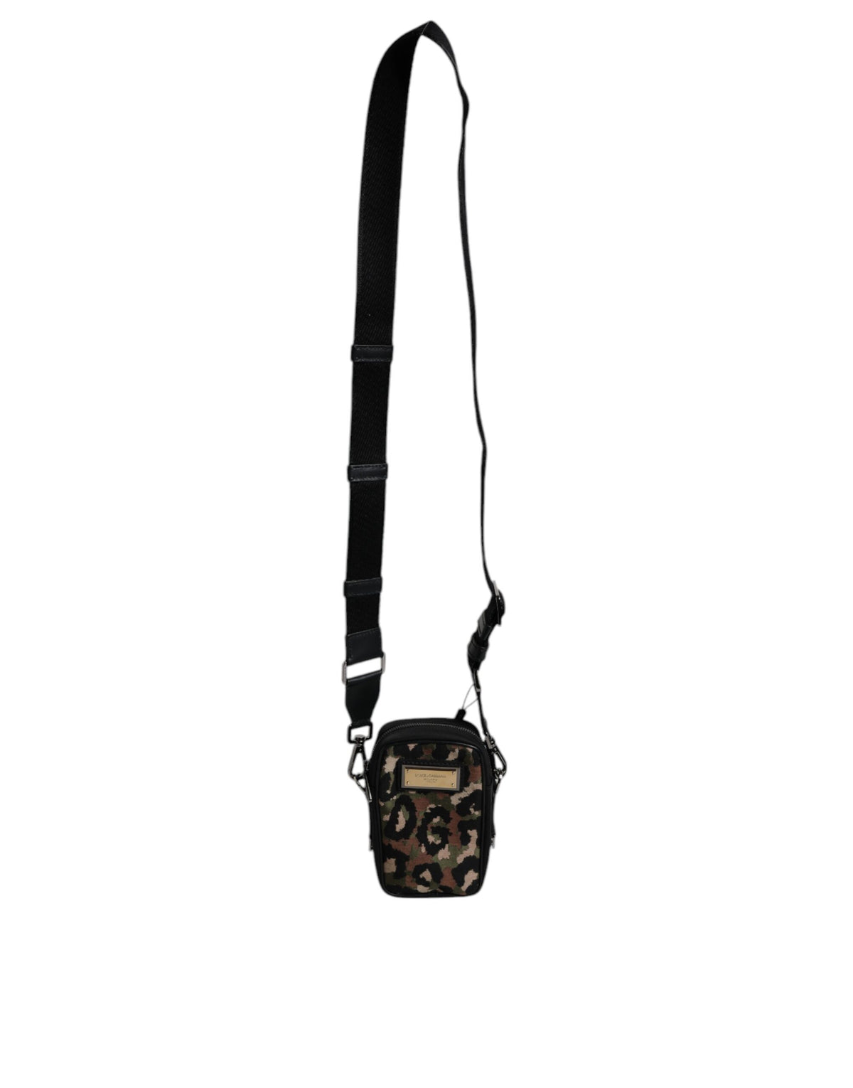 Sac à bandoulière Dolce & Gabbana en jacquard léopard multicolore avec logo et plaque