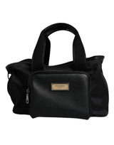 Sac à bandoulière noir Dolce & Gabbana avec logo et plaque pour animal de compagnie