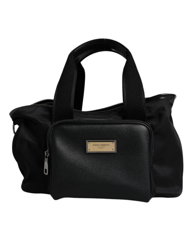 Sac à bandoulière noir Dolce & Gabbana avec logo et plaque pour animal de compagnie