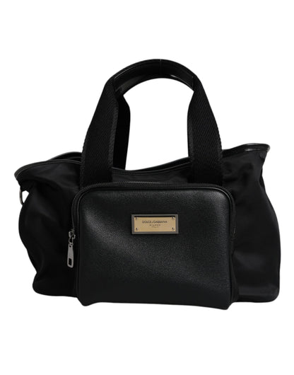 Sac à bandoulière noir Dolce & Gabbana avec logo et plaque pour animal de compagnie