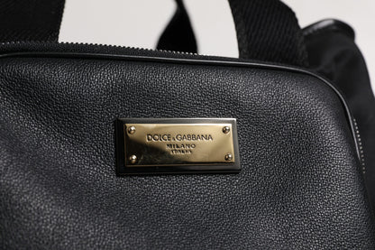 Sac à bandoulière noir Dolce & Gabbana avec logo et plaque pour animal de compagnie