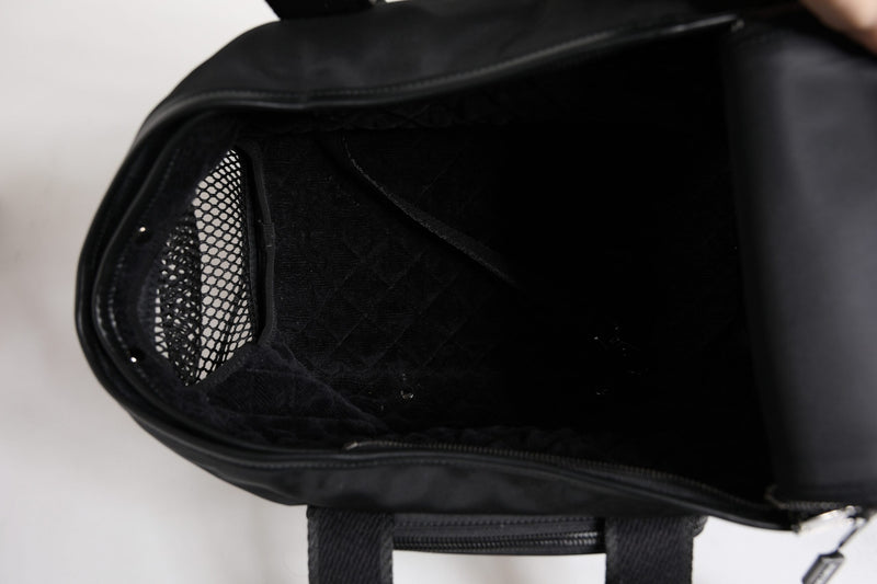 Sac à bandoulière noir Dolce & Gabbana avec logo et plaque pour animal de compagnie