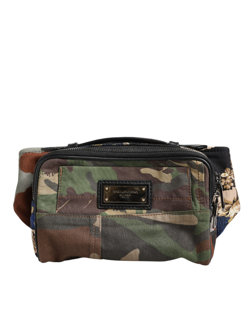 Sac banane Dolce & Gabbana à motif patchwork camouflage multicolore et logo