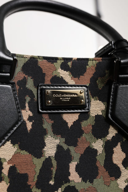 Dolce & Gabbana Multicolor Leopard Shopping Tote Schoudertas