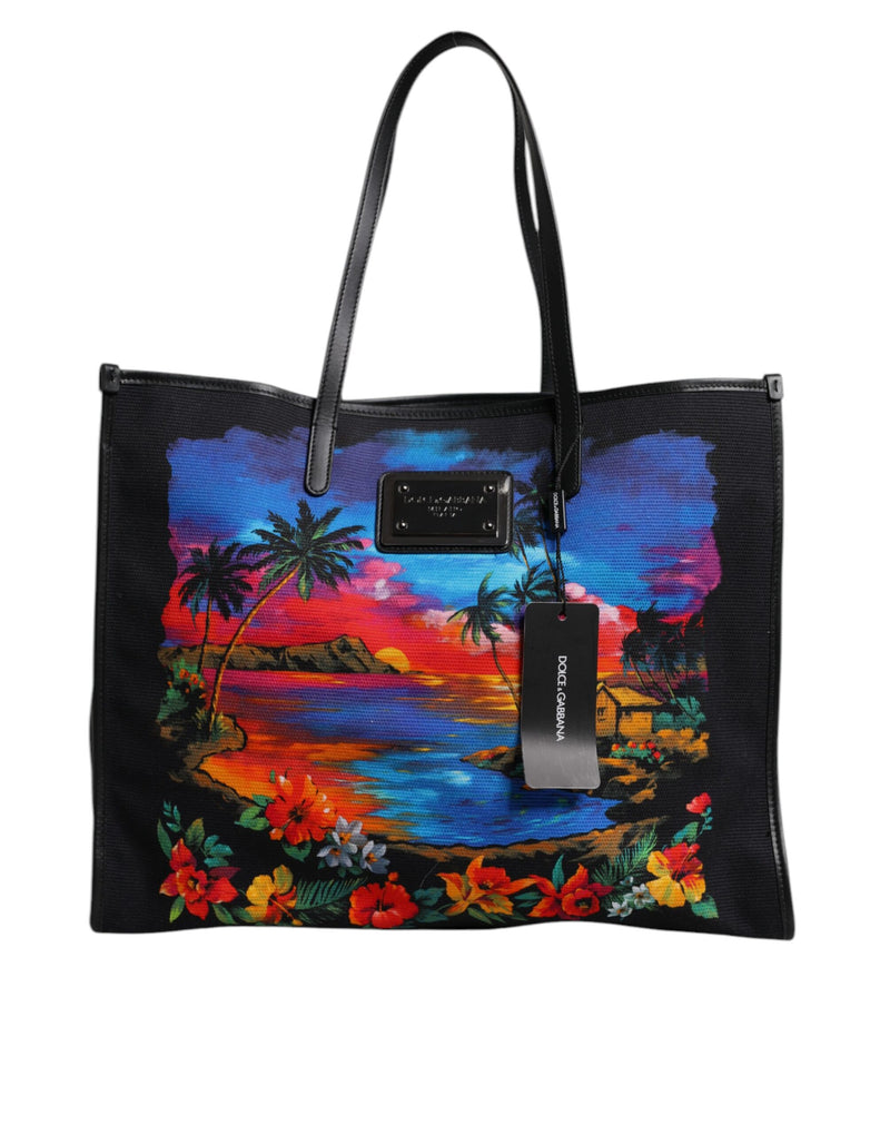 Sac cabas Dolce & Gabbana à imprimé graphique multicolore avec poignée sur le dessus