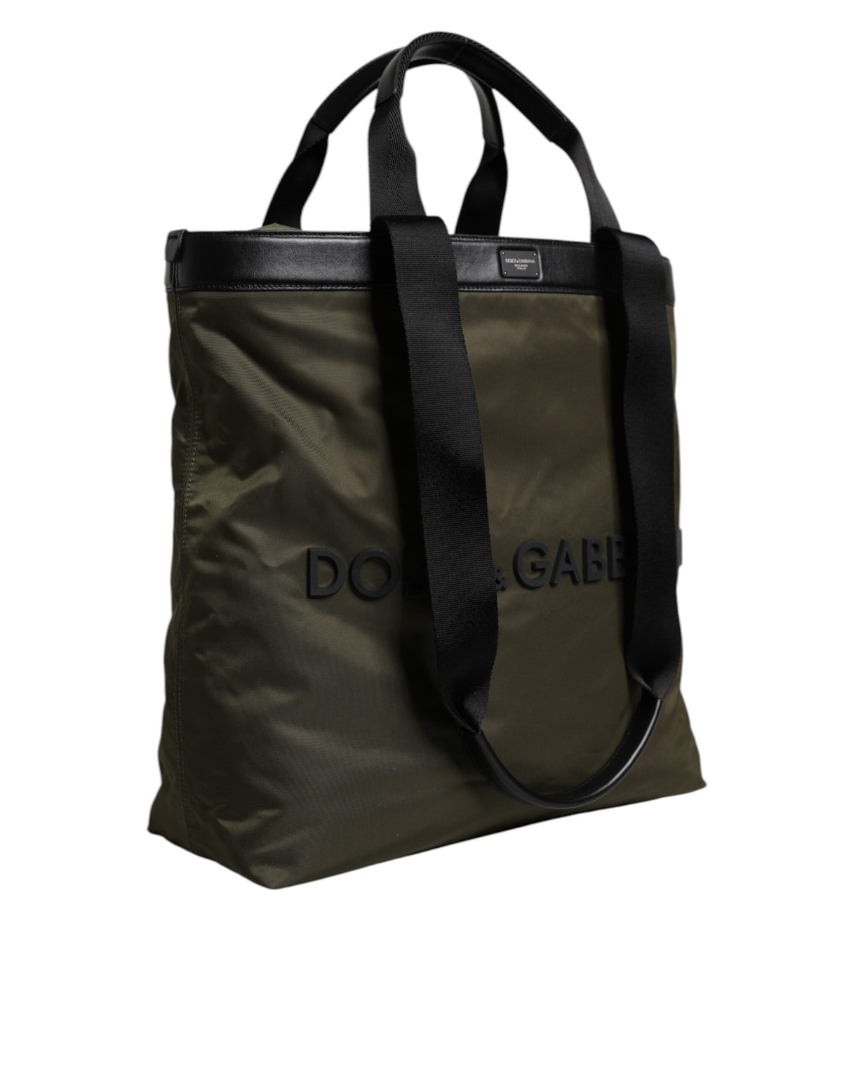 Sac fourre-tout à bandoulière en nylon vert militaire Dolce & Gabbana
