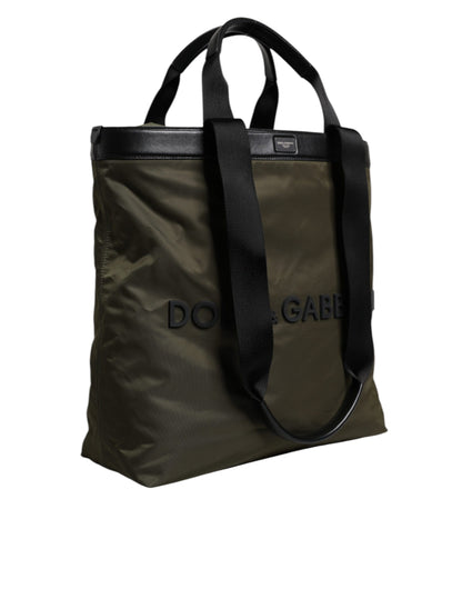 Sac fourre-tout à bandoulière en nylon vert militaire Dolce & Gabbana