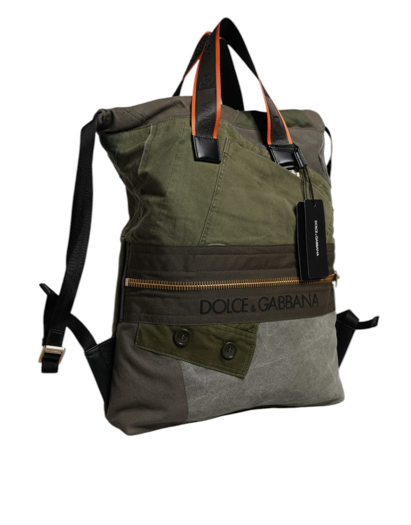 Dolce & Gabbana Military Green Patchwork Rugzak Rugzak Tas