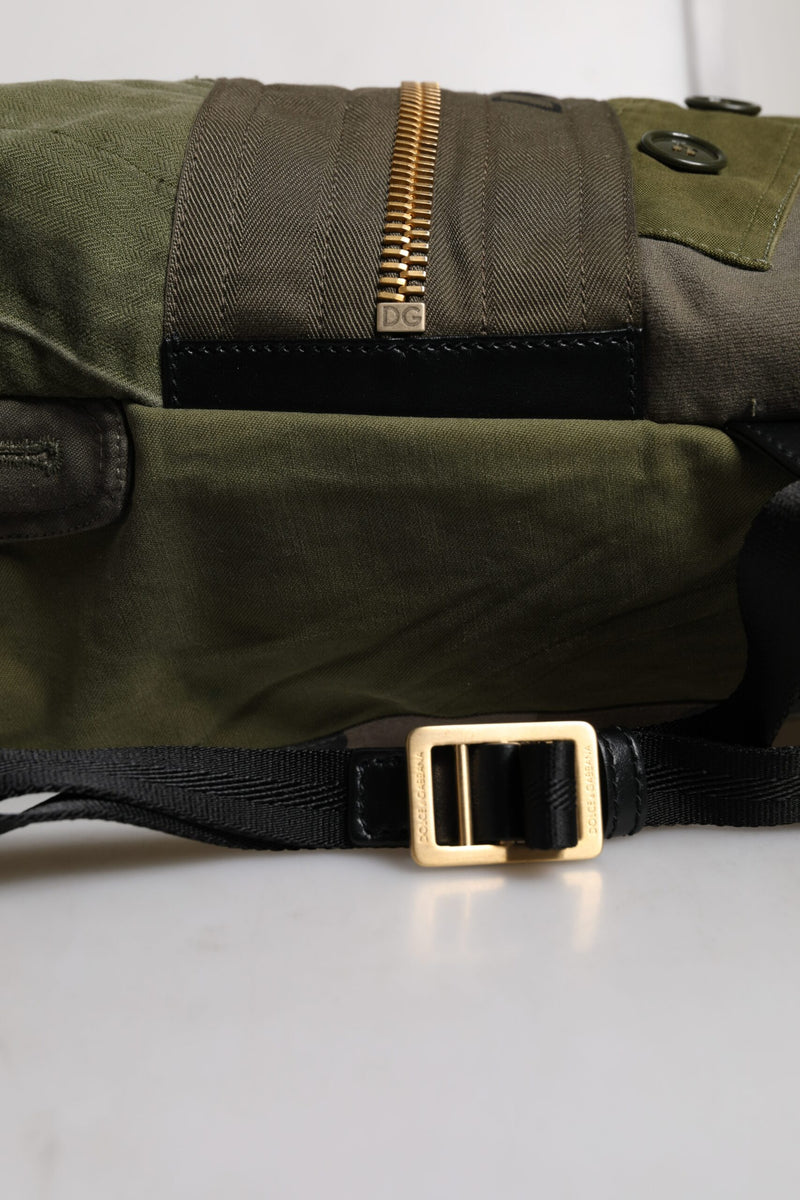 Dolce & Gabbana Military Green Patchwork Rugzak Rugzak Tas