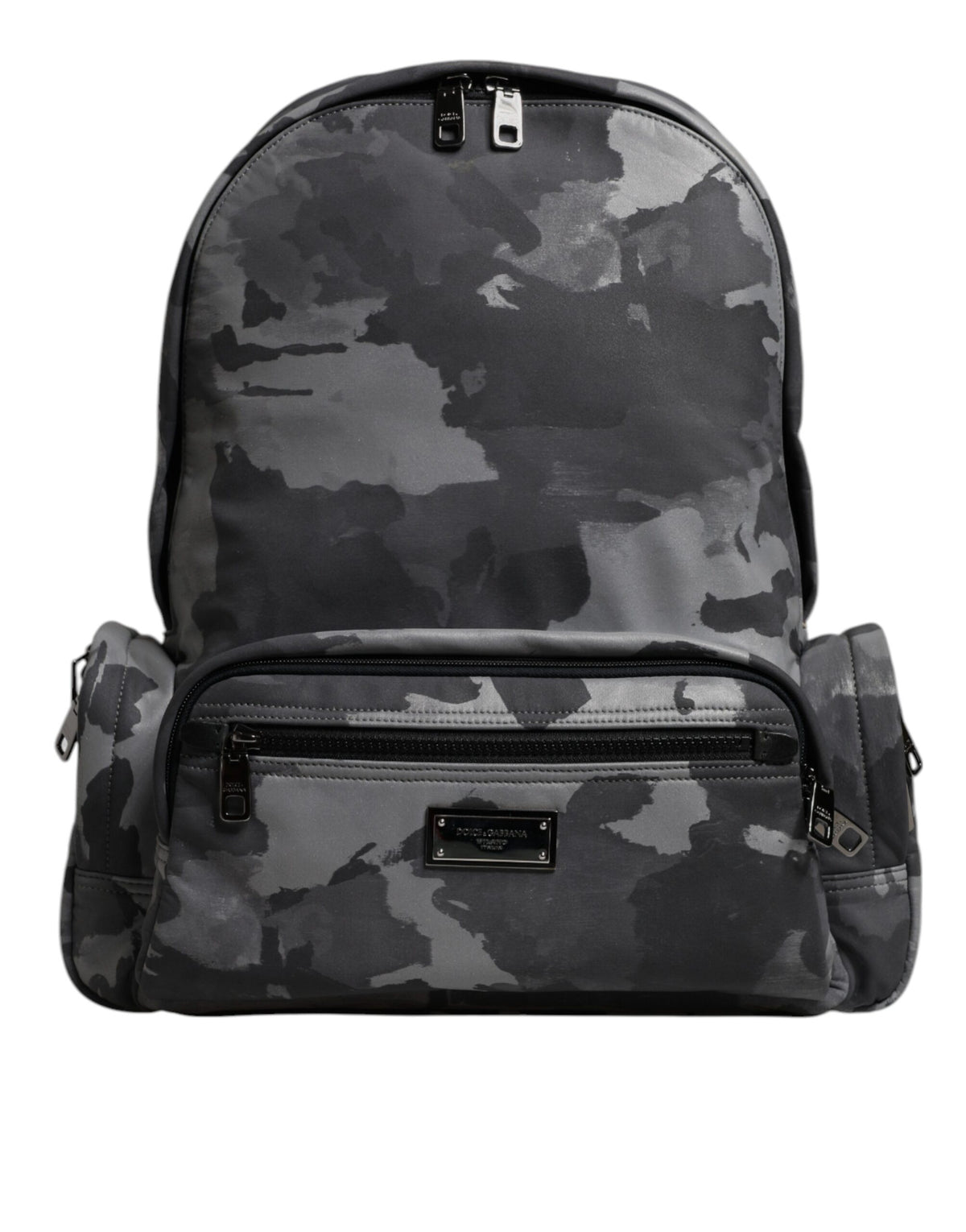 Sac à dos Dolce & Gabbana en coton gris avec plaque logo camouflage