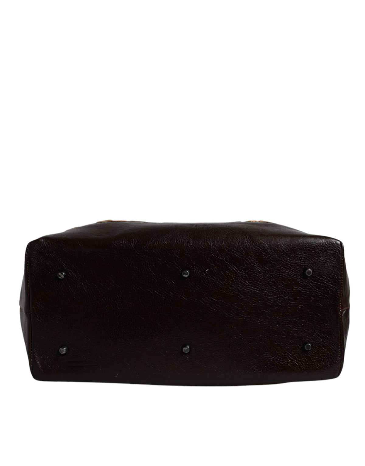 Sac à main de voyage Dolce & Gabbana en velours beige et cuir jacquard marron