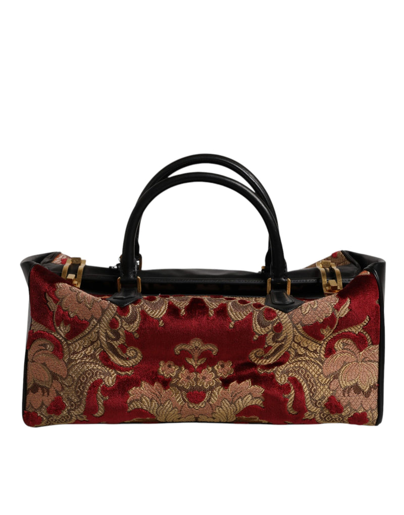 Sac fourre-tout de voyage Dolce & Gabbana en cuir brocart et velours multicolore