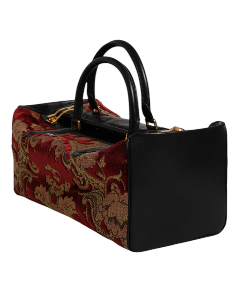 Sac fourre-tout de voyage Dolce & Gabbana en cuir brocart et velours multicolore