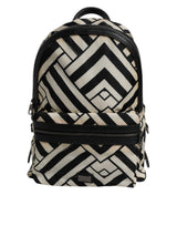 Sac à dos de voyage Dolce & Gabbana en cuir et nylon noir et blanc