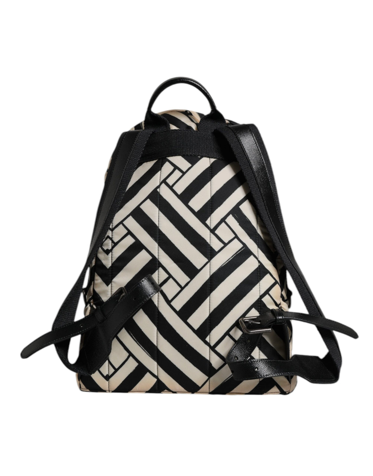 Sac à dos de voyage Dolce & Gabbana en cuir et nylon noir et blanc