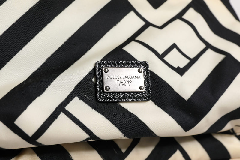 Sac à dos de voyage Dolce & Gabbana en cuir et nylon noir et blanc