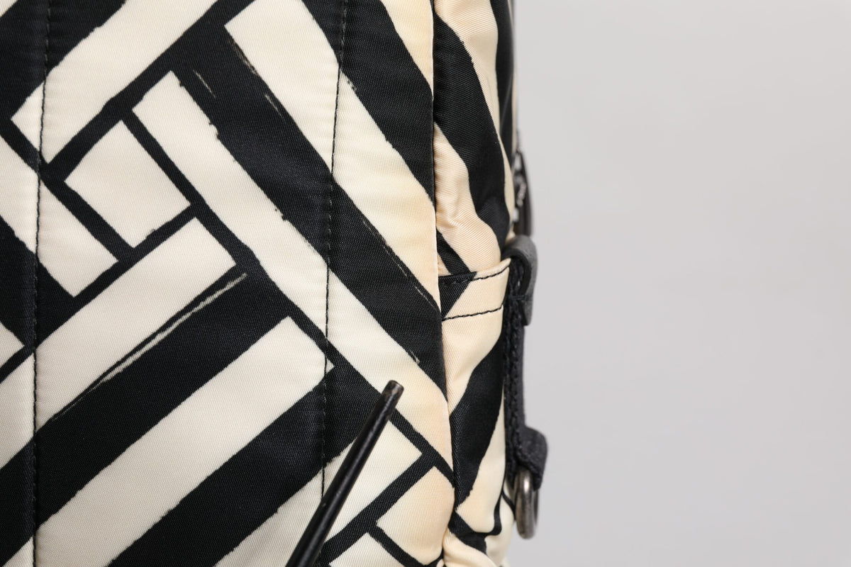 Sac à dos de voyage Dolce & Gabbana en cuir et nylon noir et blanc